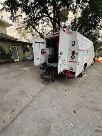 Magnet Plumbing service vehicle on-site for Water Heater Repair in Pasadena